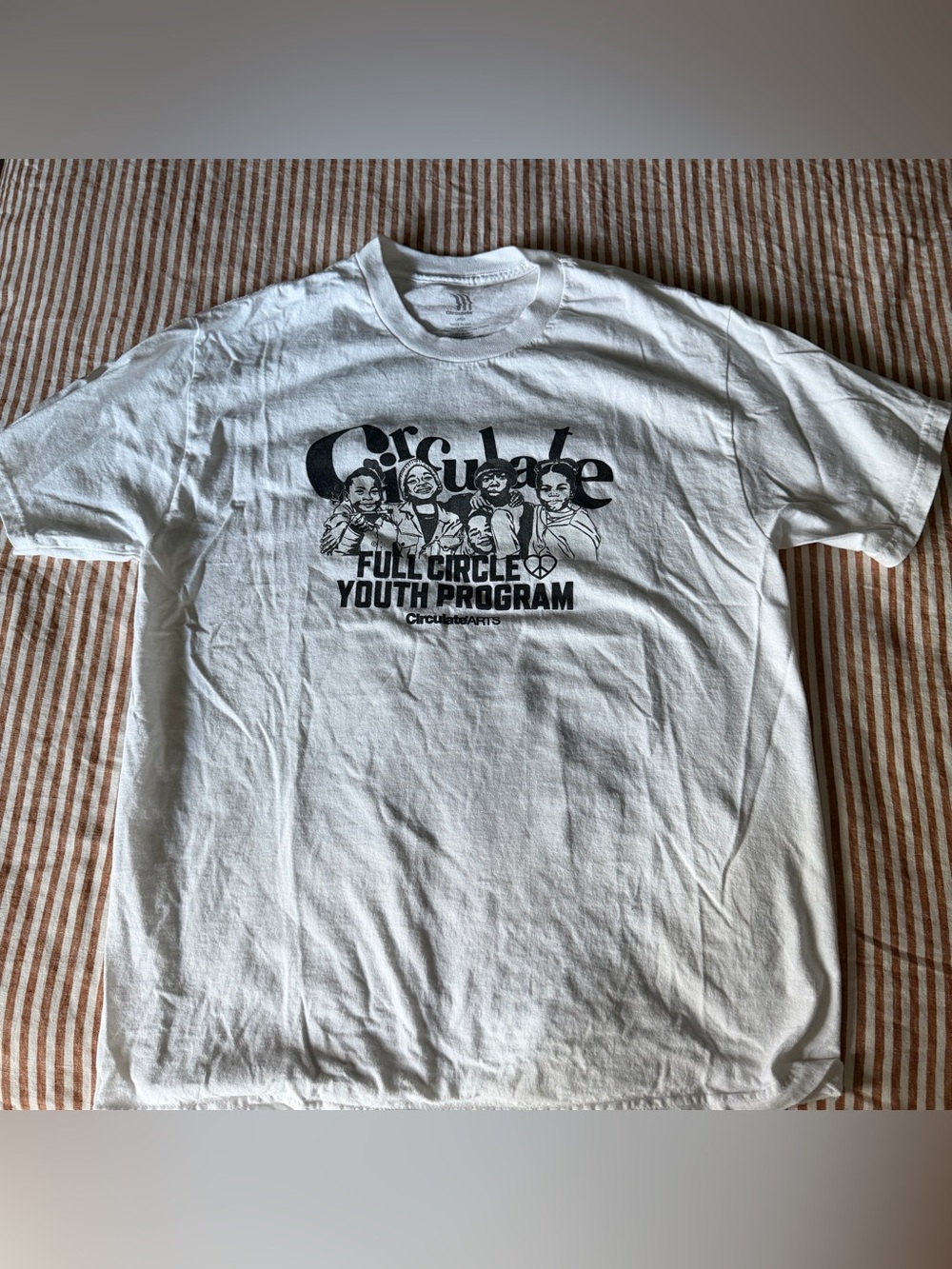 PacSun White Graphic Full Circle Youth Program Tee